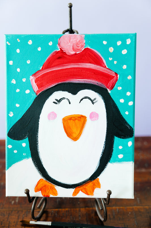 Penguin in Snow, Monday November 25th, 4-5pm